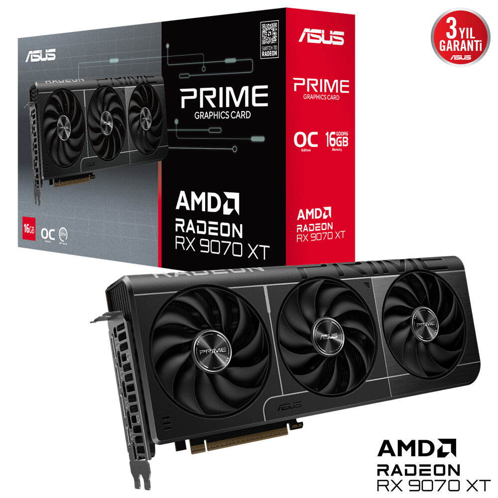 Asus%20Prıme-rx9070xt-o16g%20Amd%20Radeon%20Rx9070xt%2016gb%20Gddr6%20256bit%20Oc%201xhdmı%203xdp%20Ekran%20Kartı