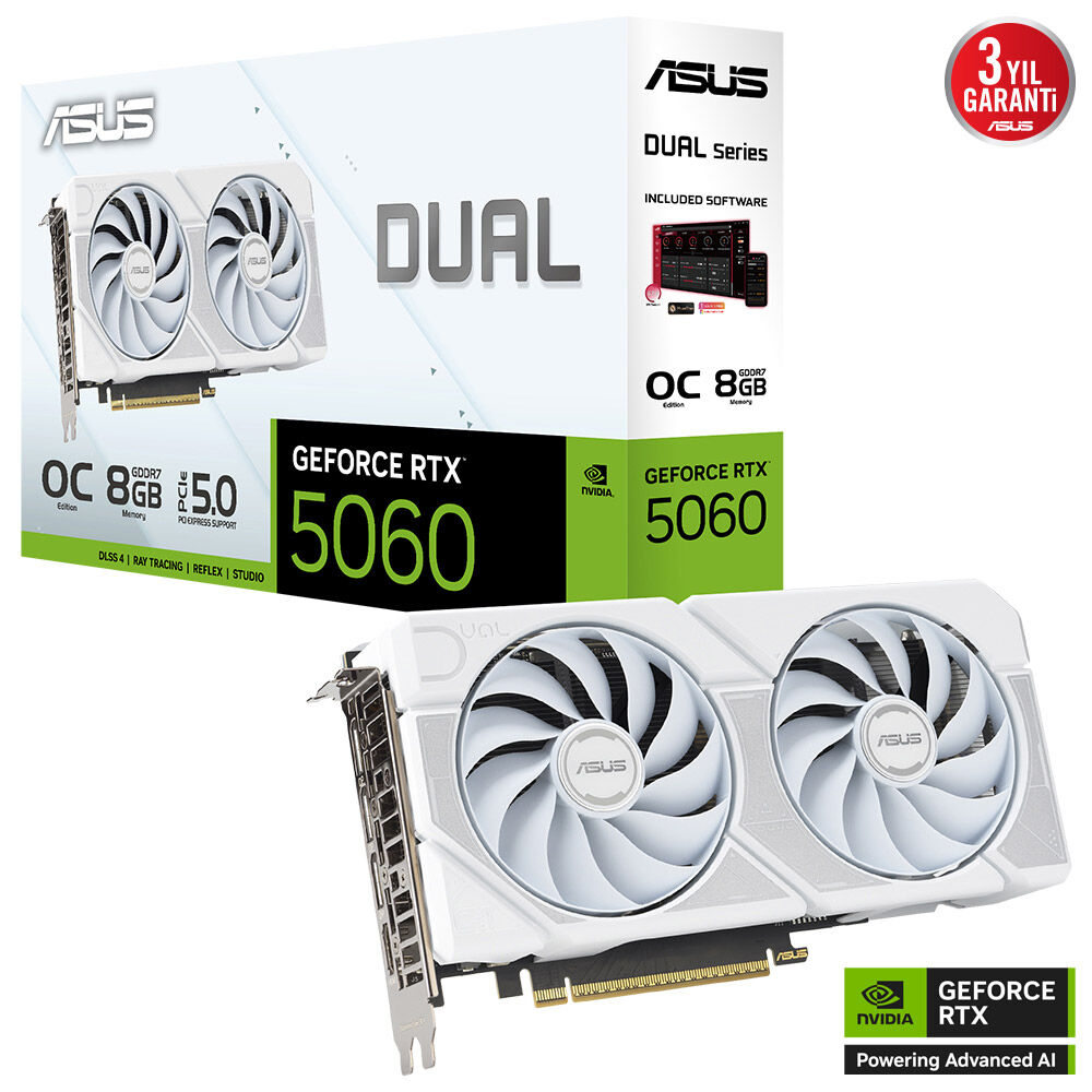 Asus%20Dual-rtx5060-o8g-whıte%20Rtx5060%208gb%20Ddr7%20128bit%203xdp/1xhdmı