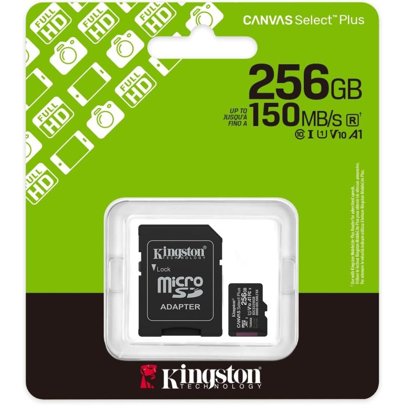 Kıngston%20Canvas%20Select%20Plus%20256gb%20Mıcro%20Sdhc%20Class10%20150mb/s%20Hafıza%20Kartı%20Sdcs3/256gb