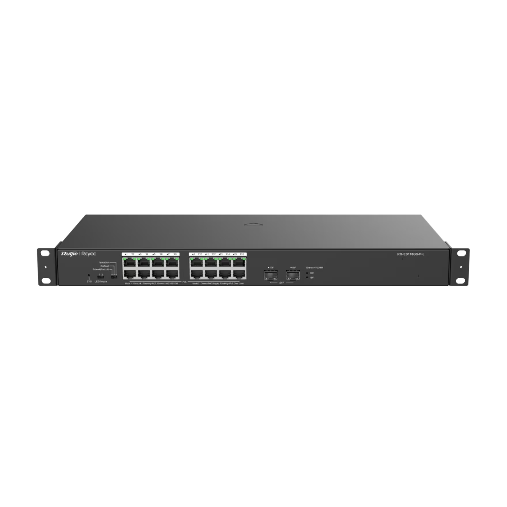 Ruıjıe%20Reyee%20Rg-es118gs-p-l%2016%20Port%2010/100/1000%2016%20Port%20Poe%202%20X%20Sfp%20247w%20Yonetılemez%20Rack%20Mount%20Swıtch