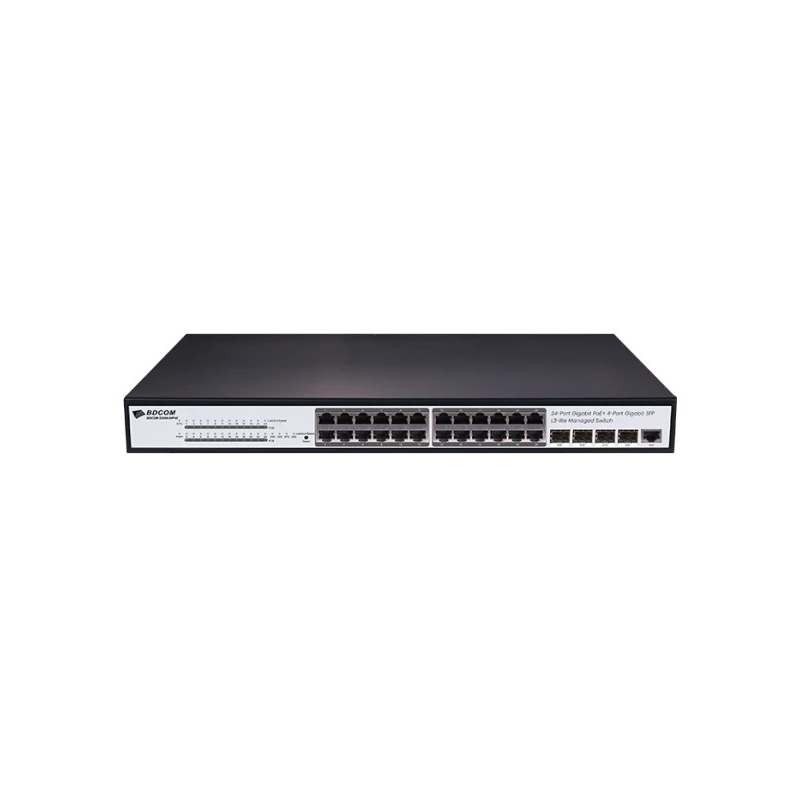 Bdcom%20S2500-24p4s%2024%20Port%2010/100/1000%2024%20Port%20Poe%204%20X%20Sfp%20370w%20Layer%203%20Yönetilebilir%20Rack%20Mount%20Swıtch