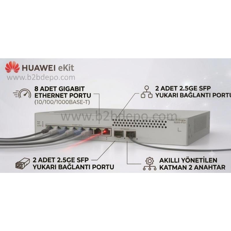 Huaweı%20Ekıt%20S220s-8t2j%208%20Port%2010/100/1000%202%20X%202.5ge%20Sfp%20L2%20Cloude%20Yönetilebilir%20Rack%20Mount%20Swıtch