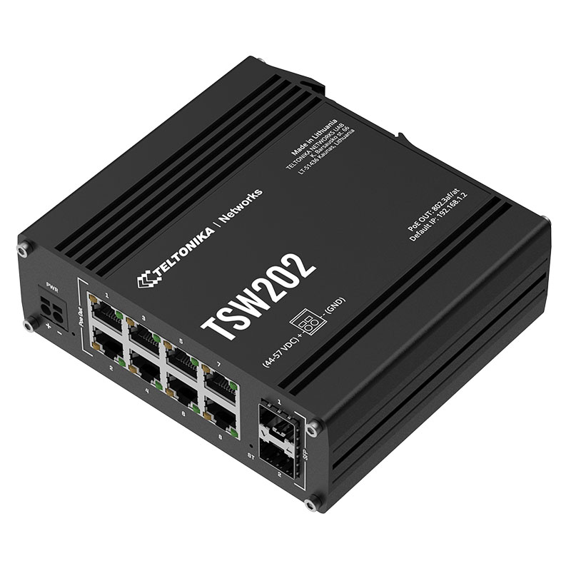 Teltonika%20Tsw202%208%20Port%2010/100/1000%208%20Port%20Poe%202%20X%20Sfp%20240%20Watt%20L2%20Yönetilebilir%20Endüstriyel%20Swıtch