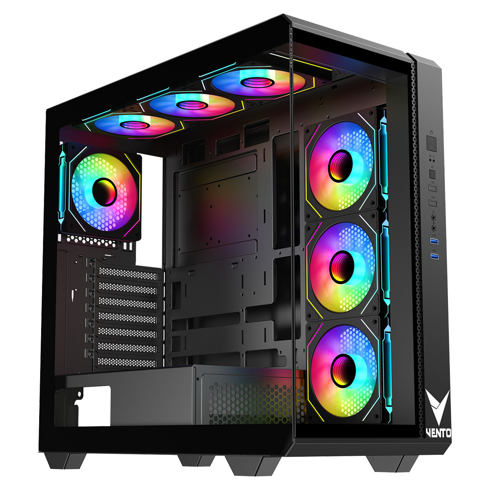 Vento%20Vg4302fa%201000w%2080+%20Gold%204x12cm%20Argb%20Fan%20E-atx%20Temperli%20Cam%202xusb2.0/1xusb3.0%20Siyah%20Gamıng%20Kasa
