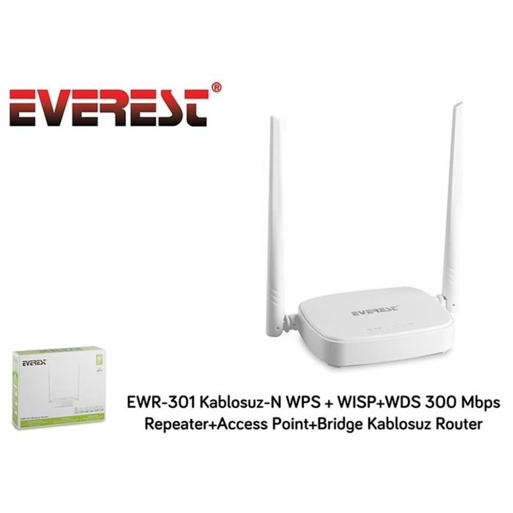 Everest%20Ewr-301%20300mbps%204port%202%20Anten%205dbı%202.4ghz%20Indoor%20Access%20Poınt/router/repeater