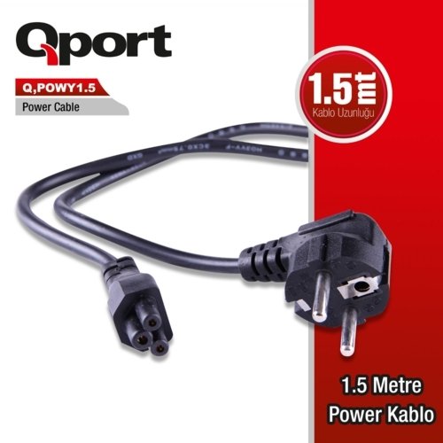 Qport%20Q-powy1.5%201.5mt%20Notebook%20Power%20Kablo