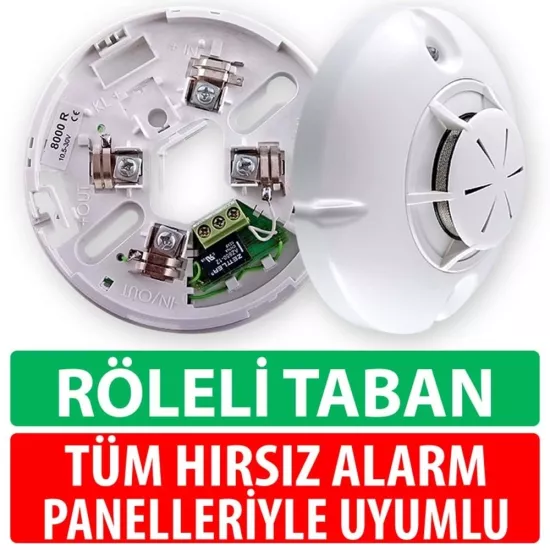 Optik Duman Dedektörü ve Röleli Dedektör Tabanı UniPOS FD 8030 + DB 8000R