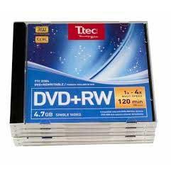 TTEC 4.7GB/120MIN 4X YENİDEN YAZILABİLİR DVD+R (5’Lİ PAKET)