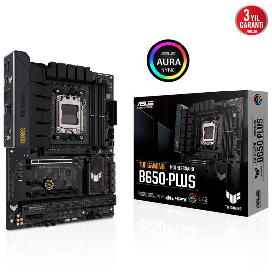 ASUS TUF GAMING B650-PLUS AMD B650 AM5 DDR5 6400 DP/HDMI 3xM2 USB3.2 AURA RGB 2.5GBİT LAN ATX 128GB DESTEĞİ