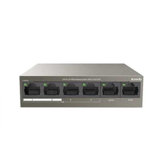 Tenda Tef1106p-4-63w 6 Port 10/100 4 Poe + 2 Uplınk 63watt Yonetılemez Swıtch