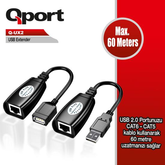 Qport Q-ux2 Cat5/cat6 60m Usb Extender