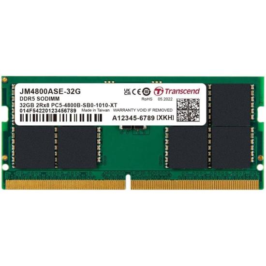 TRANSCEND 32GB 4800MHz DDR5 NOTEBOOK RAM JM4800ASE-32G