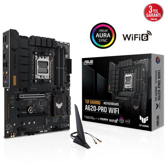 Asus Tuf Gamıng A620-pro Wıfı 4xddr5 2xdp/1xhdmı 2xm.2 Am5 Anakart
