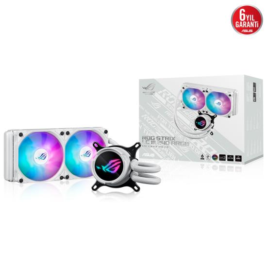 Asus Rog Strıx Lc Iıı 240 Whıte 240mm Lga1700/am5 Soket Argb Aura Sync Rgb Sıvı Soğutma