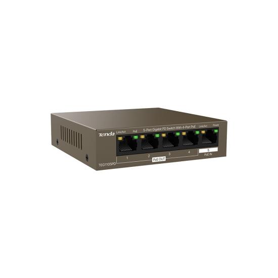 Tenda Teg1105pd 5 Port 10/100/1000 1x Poe In, 4x Poe Out Poe Pd Swıtch (adaptörsüz)