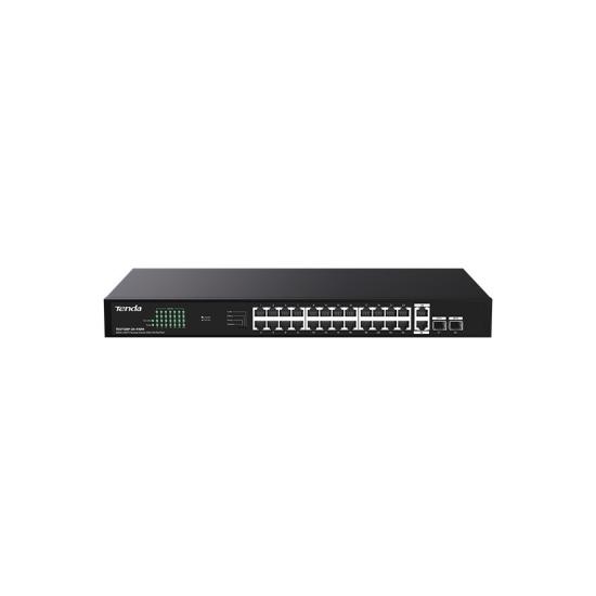 Tenda Teg1128p-24-410w 24 Port 10/100/1000 Poe 2 Port Uplınk +2 Sfp 410w Yonetılemez Rack Mount Swıtch