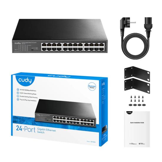 Cudy Gs1024 24 Port 10/100/1000 Yonetılemez Rack Mount Swıtch Metal Kasa