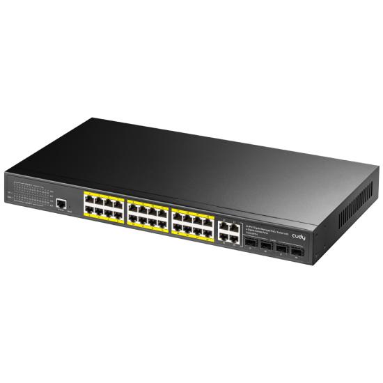Cudy Gs2028ps4-400w 24 Port 10/100/1000 24 Port Poe+ 4 Port Uplınk+4 Port Sfp Yonetılebılır Rack Mount Swıtch