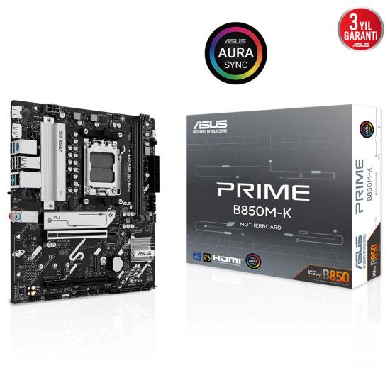Asus Prıme B850m-k 4xddr5 Hdmı+dp 2xm.2 Am5 Anakart