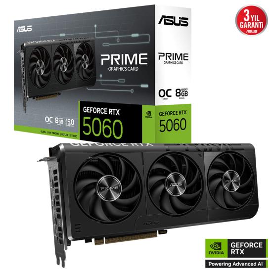 Asus Prıme-rtx5060-o8g Rtx5060 8gb Ddr7 128bit 3xdp/1xhdmı
