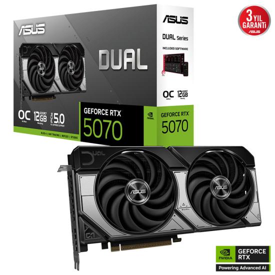 Asus Dual-rtx5070-o12g Rtx5070 12gb Gddr7 192bit 3xdp/1xhdmı
