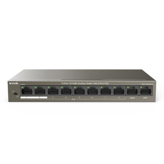 Tenda Tef1110p-8-63w 10 Port 10/100 8 Port Poe 63watt Yonetılemez Desktop Swıtch