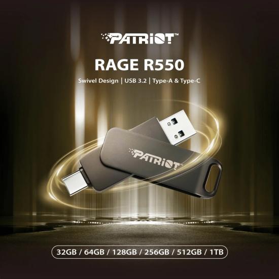 PATRIOT RAGE R550 512GB USB 3.2 Type-C FLASH BELLEK PE512GR550DSAD