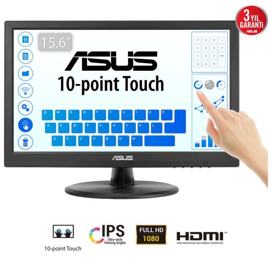 ASUS VT169HE 15.6’’ 1920x1080 VGA/HDMI DOKUNMATİK SİYAH IPS LED MONITOR