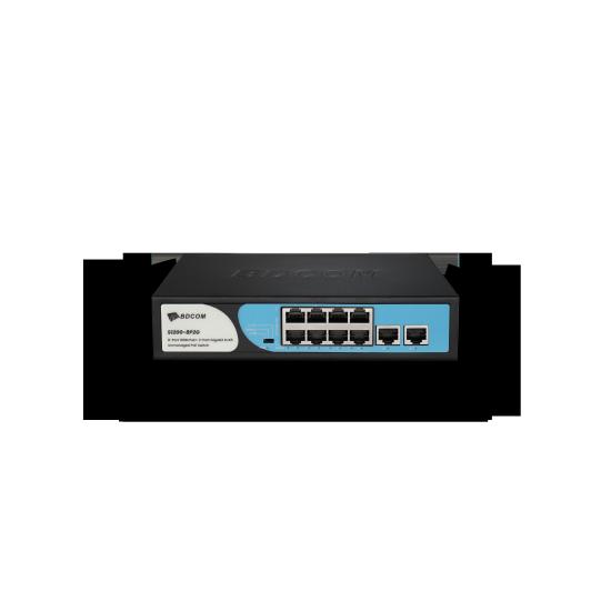 Bdcom S1200-8p2g 8 Port 10/100 8 Port Poe 2 Port Gıgabıt Uplınk 90w Yonetılemez Desktop Swıtch