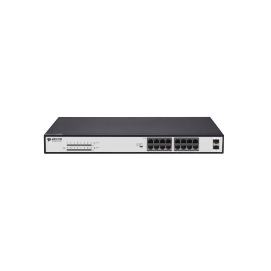 Bdcom S1518-16p 16 Port 10/100/1000 16 Port Poe 2 Port Gıgabıt Uplınk 240w Yonetılemez Rack Mount Swıtch