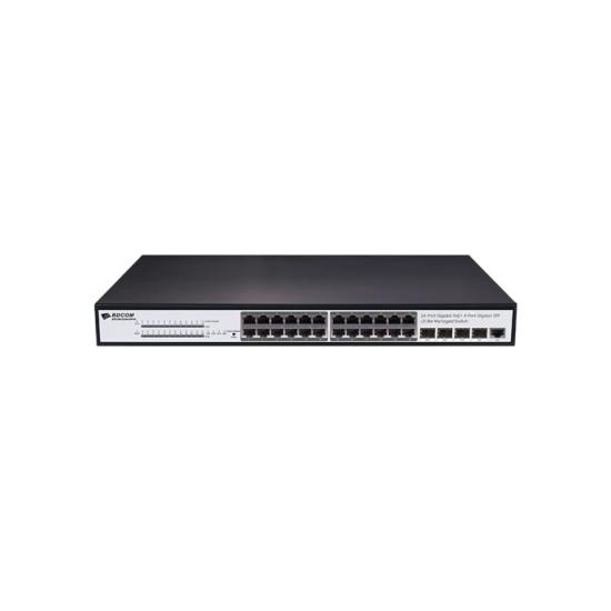 Bdcom S2500-24p4s 24 Port 10/100/1000 24 Port Poe 4 X Sfp 370w Layer 3 Yönetilebilir Rack Mount Swıtch