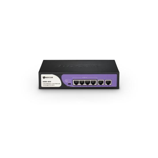 Bdcom S1000-4p2f 4 Port 10/100 4 Port Poe 2 Port Uplınk 60w Yonetılemez Desktop Swıtch