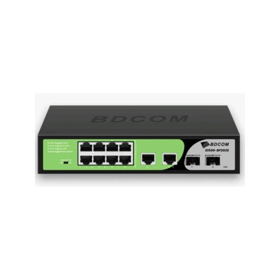 Bdcom S1500-8p2g2s 8 Port 10/100/1000 8 Port Poe 2 Port Uplınk +2 Sfp 90w Yonetılemez Desktop Swıtch