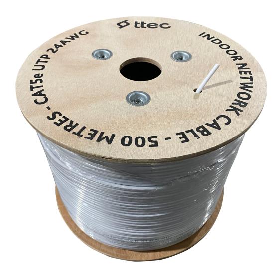 Ttec Kbl-cat5e-24cca/ın500b 500mt U/utp Cat5e Network Pvc Kablo Beyaz Cca 0.50mm