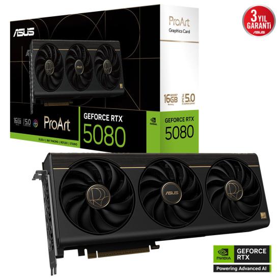 Asus Proart-rtx5080-o16g Rtx5080 16gb Gddr7 256bit 3xdp/2xhdmı