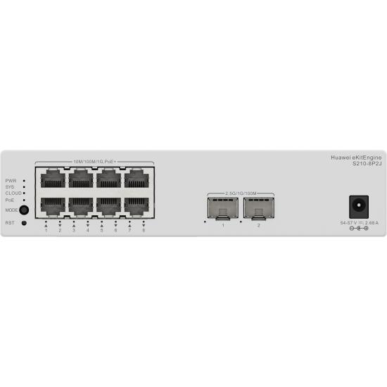 Huaweı Ekıt S210-8p2j 8 Port 10/100/1000 8 Port Poe 2 X 2.5ge Sfp 128w L2 Cloude Yönetilebilir Rack Mount Swıtch