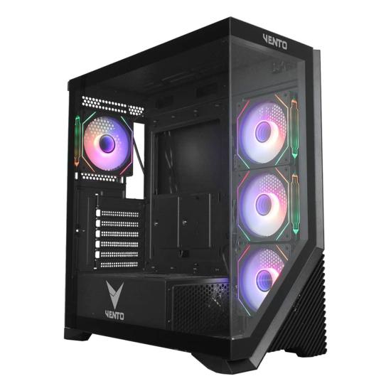 Vento Vg4202fla 1000w 80+ Gold 4x12cm Argb Fan E-atx Temperli Cam 2xusb2.0/1xusb3.0 Siyah Gamıng Kasa
