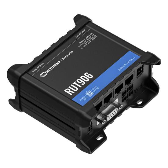 Teltonika Rut906 150mbps 4 Port 3xlan/1xwan Rs232, Rs485 2 Anten 802.11b/g/n (wi-fi 4) 4g Lte Indoor 2 X Sım Yuvası Endü