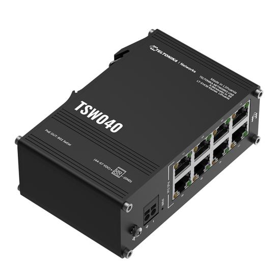 Teltonika Tsw040 8 Port 10/100 8 Port Poe 240 Watt Yonetılemez Endüstriyel Swıtch