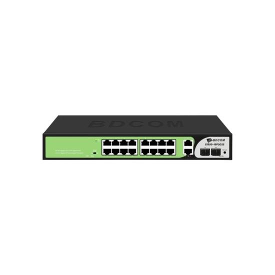 Bdcom S1500-16p2g2s 16 Port 10/100/1000 16 Port Poe 2 Port Uplınk +2 Sfp 185w Yonetılemez Rack Mount Swıtch