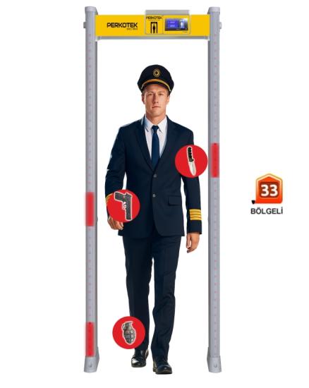 PERKOTEK SEC 960 Metal Kapı Üst Arama Dedektörü 33 Zone Bölgeli