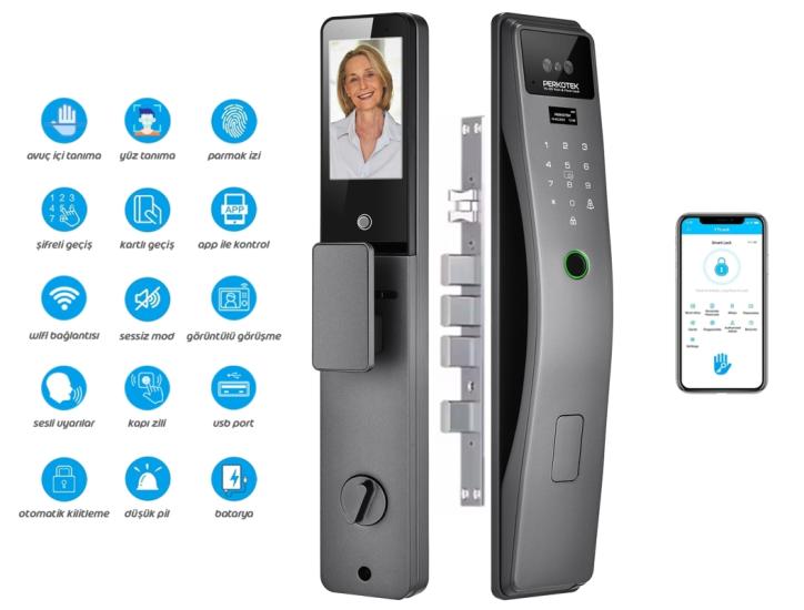 PERKOTEK VL-25 Avuç İçi Damar Yüz ve Parmak izli Kapı Açma Kilidi