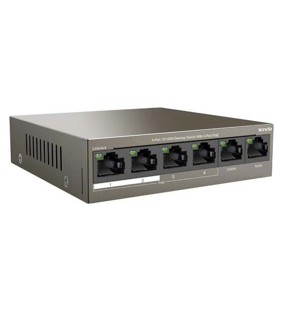 Tenda%20Tef1106p-4-63w%206%20Port%2010/100%204%20Poe%20+%202%20Uplınk%2063watt%20Yonetılemez%20Swıtch